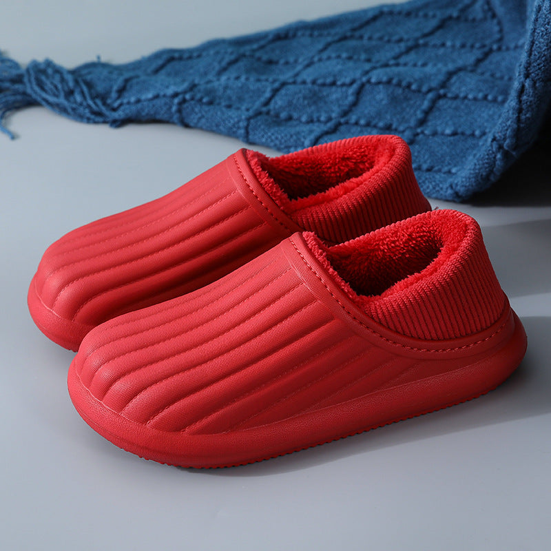 Wholesale New EVA Autumn and Winter Outer Wear Plush Warm Waterproof Thick-soled Anti-slip Cotton Slippers